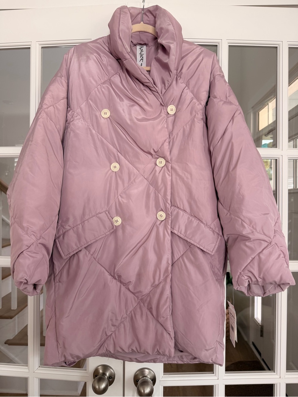 Free People Wisteria Dawn Oversized Puffer Jacket Lavender Size S NWT